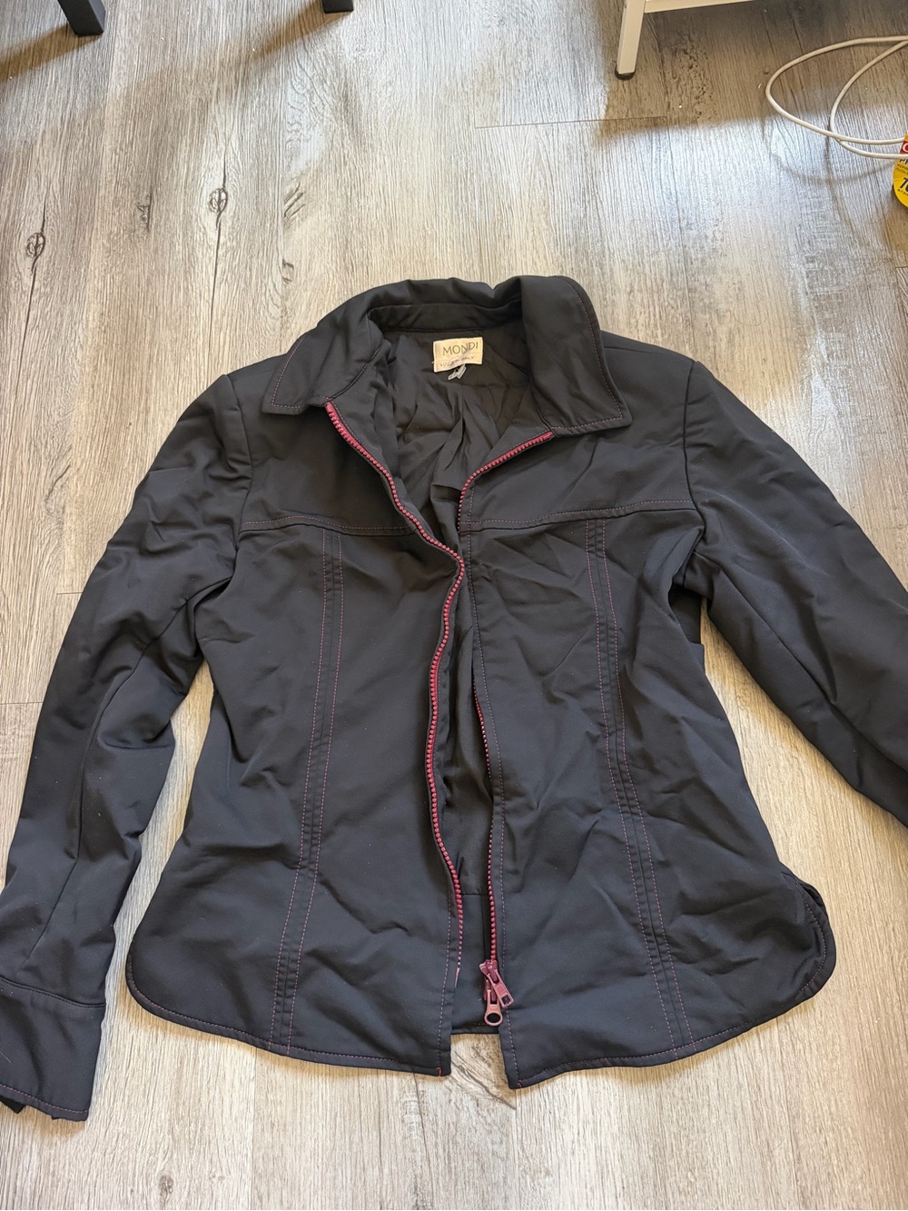 Fitted black jacket w/ red detailing